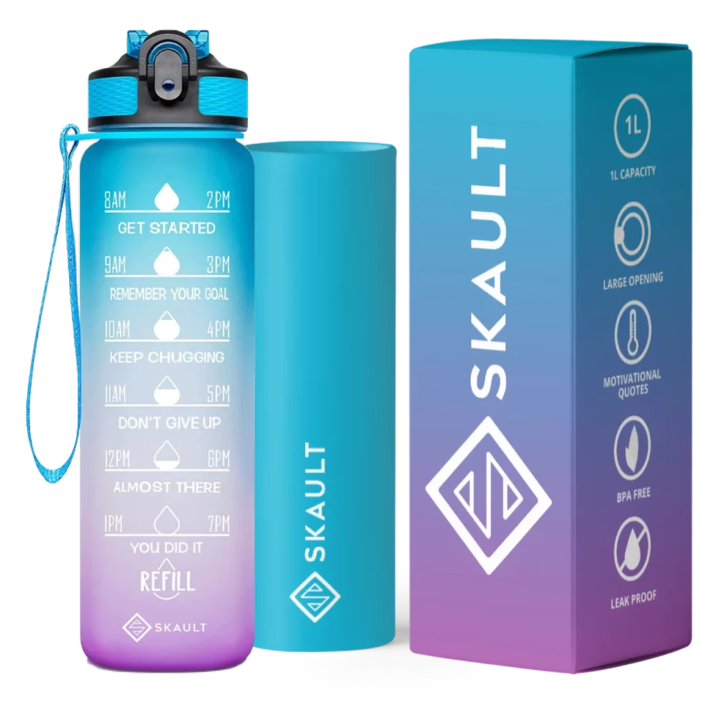 Image of SKAULT 1L Tritan Water Bottle with Neoprene Sleeve