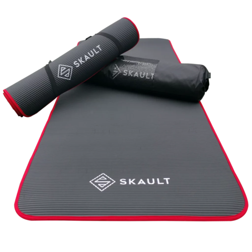 SKAULT NBR 10mm Yoga Mat Black with red lining 